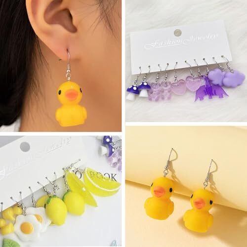 30 Pairs Weird Cute Funny Fun Dangle (Or Clip On) Earrings Set For Women Unique